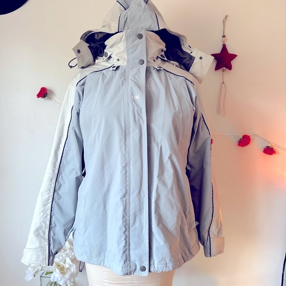 Helly Hansen Gray and Blue Ski Jacket with Hood L - Picture 1 of 13